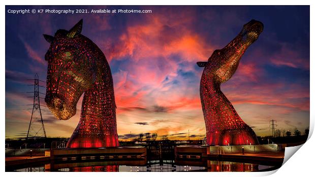 The Kelpies Print by K7 Photography
