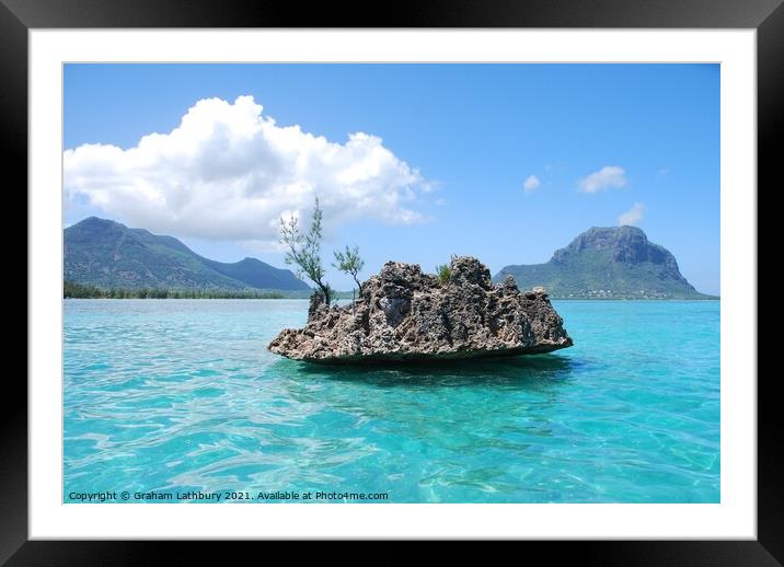 Mauritius Sea Rock Framed Mounted Print by Graham Lathbury