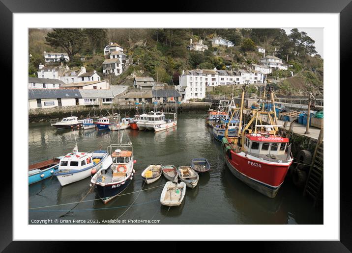 Polperro Harbour, Cornwall Framed Mounted Print by Brian Pierce