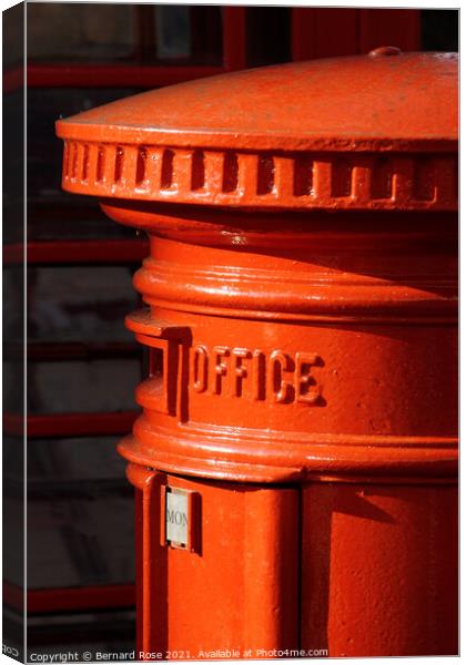 Red Post Box Canvas Print by Bernard Rose Photography