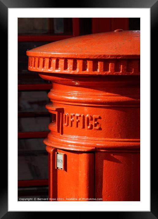 Red Post Box Framed Mounted Print by Bernard Rose Photography