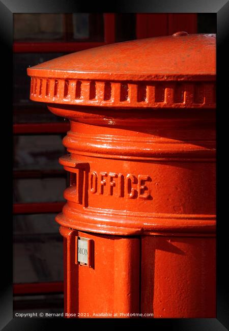 Red Post Box Framed Print by Bernard Rose Photography