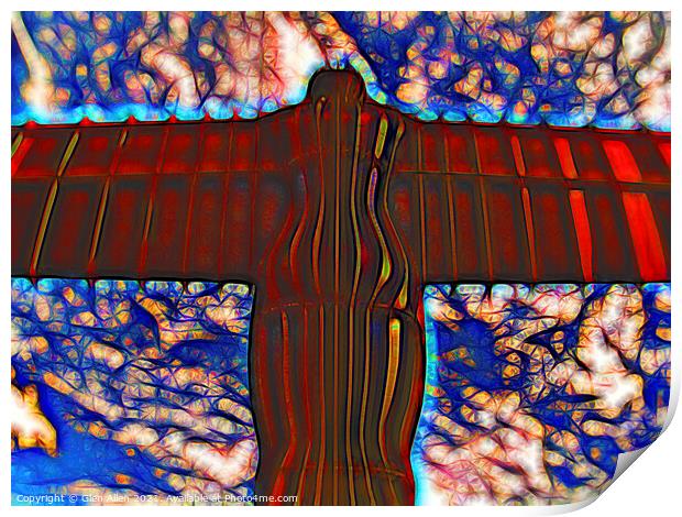 Abstract of The Angel of The North Abstract Print by Glen Allen
