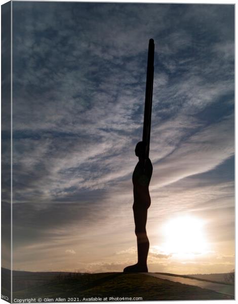 Angel of the North Sunset Canvas Print by Glen Allen