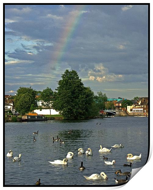 Rainbow over the Thames Print by Paul Howell