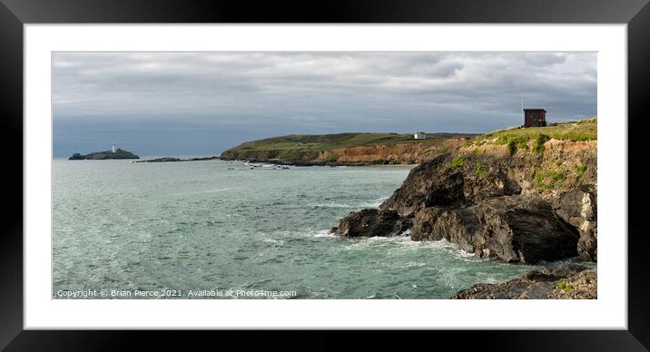 Godrevy Lighthouse and the South West Coast Path Framed Mounted Print by Brian Pierce
