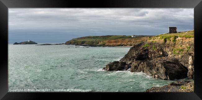 Godrevy Lighthouse and the South West Coast Path Framed Print by Brian Pierce