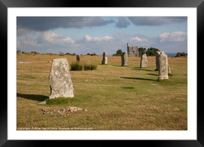 The Hurlers, Minions, Bodmin Moor, Cornwall  Framed Mounted Print by Brian Pierce