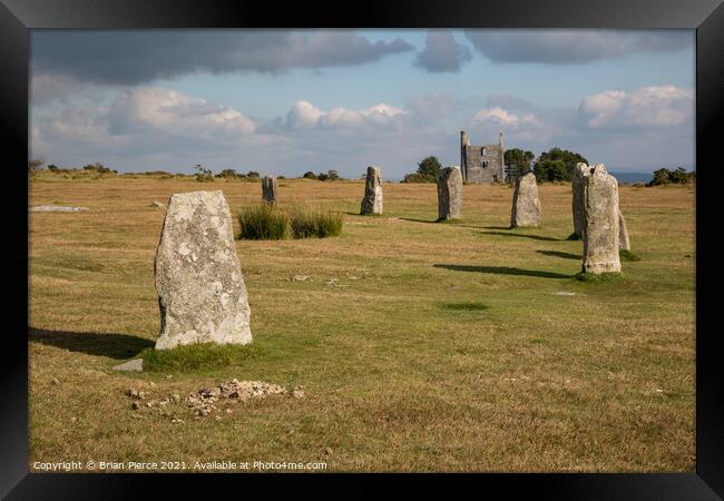 The Hurlers, Minions, Bodmin Moor, Cornwall  Framed Print by Brian Pierce