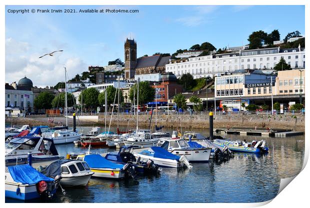 Motor boats close to Torquay town Centre  Print by Frank Irwin