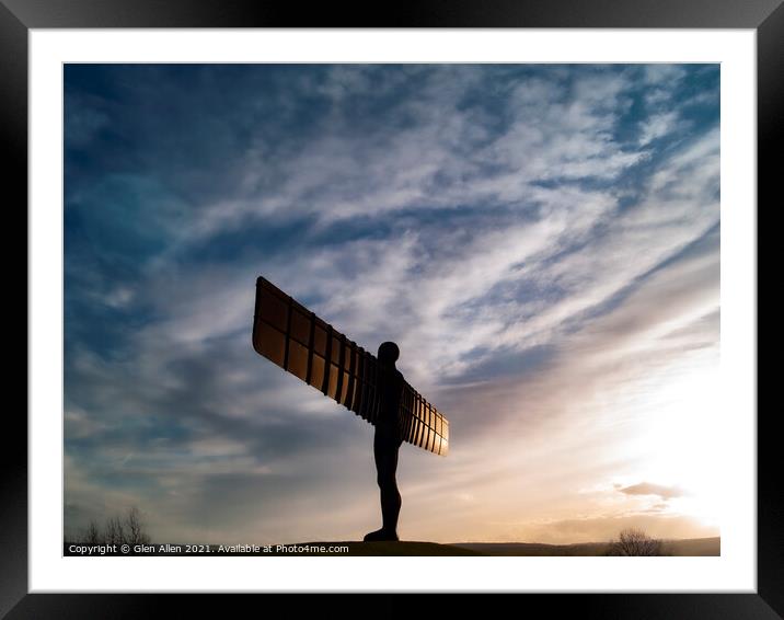 Angel of the North Sunset II Framed Mounted Print by Glen Allen