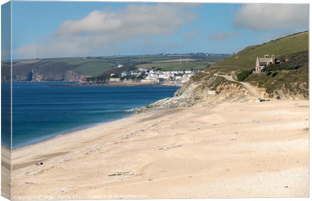 Loe Bar and the path to Porthleven, Cornwall Canvas Print by Brian Pierce