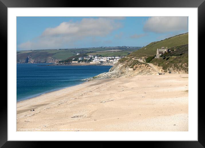 Loe Bar and the path to Porthleven, Cornwall Framed Mounted Print by Brian Pierce