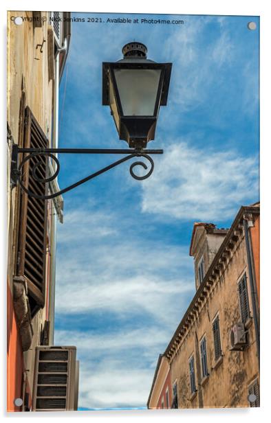 Street Lamp Rovinj Street Croatia Istria  Acrylic by Nick Jenkins