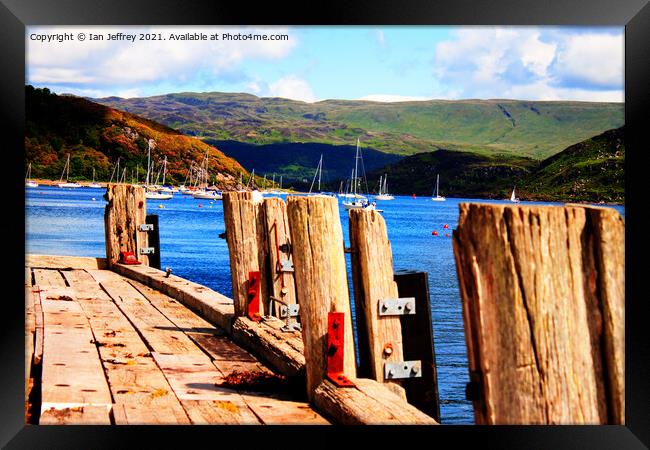 Tighnabruaich Pier Framed Print by Ian Jeffrey