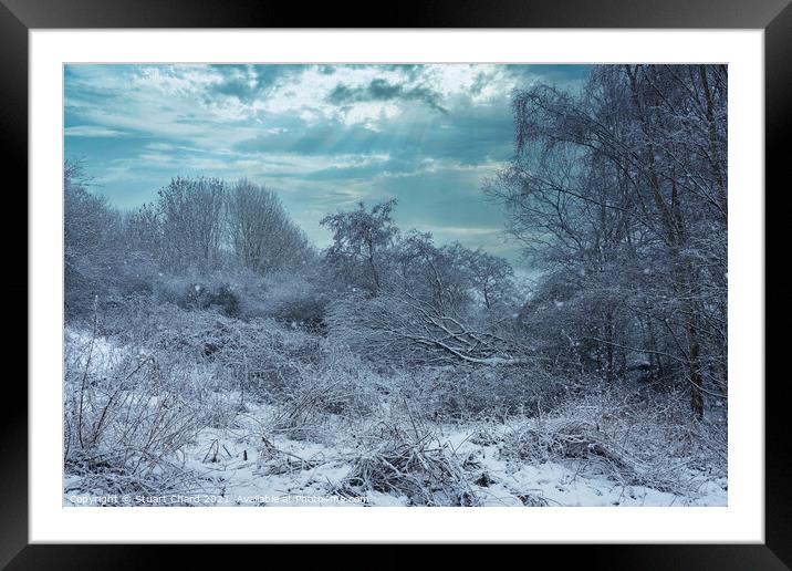 Snow landscape - english countryside in winter Framed Mounted Print by Travel and Pixels 