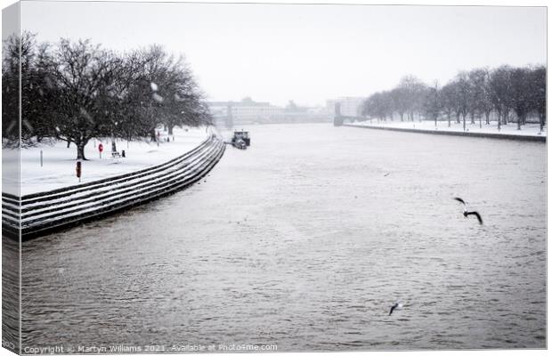 River Trent, Nottingham In Winter Canvas Print by Martyn Williams