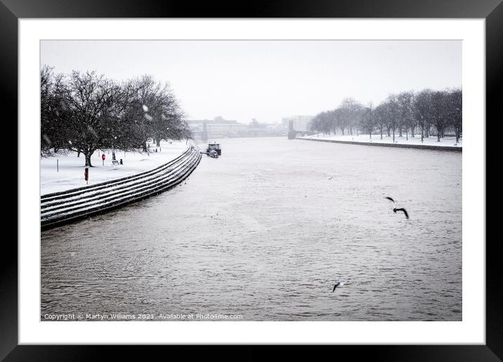 River Trent, Nottingham In Winter Framed Mounted Print by Martyn Williams
