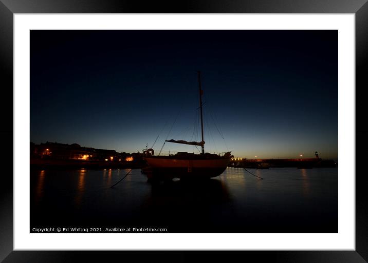 Yacht in St Ives, Cornwall. Framed Mounted Print by Ed Whiting