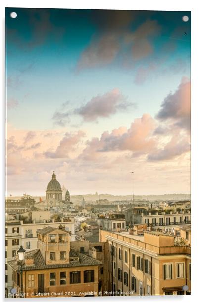 Rome Skyline Acrylic by Stuart Chard