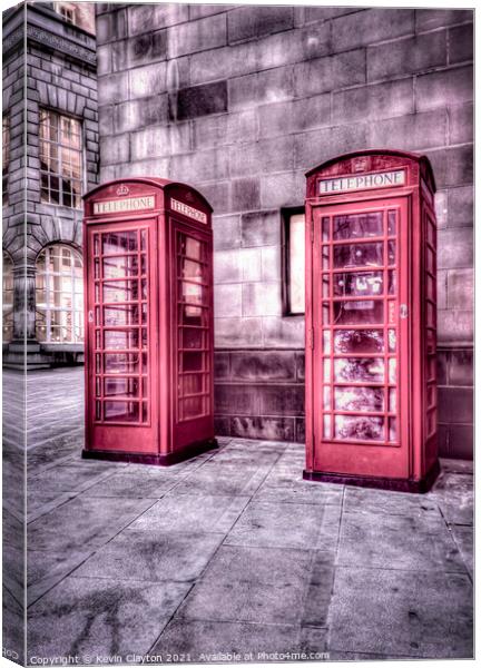 Phone Boxes Canvas Print by Kevin Clayton