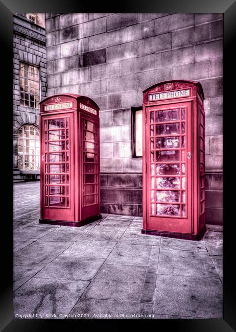 Phone Boxes Framed Print by Kevin Clayton