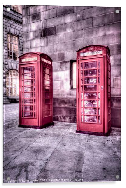 Phone Boxes Acrylic by Kevin Clayton