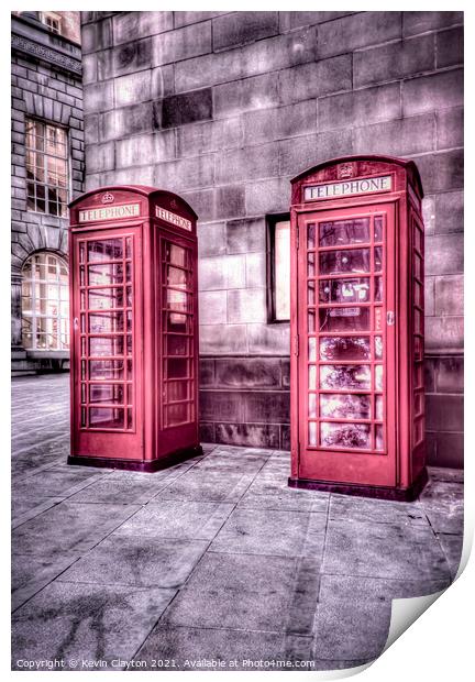 Phone Boxes Print by Kevin Clayton