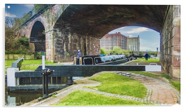 Leeds Liverpool Canal Liverpool Acrylic by Phil Longfoot