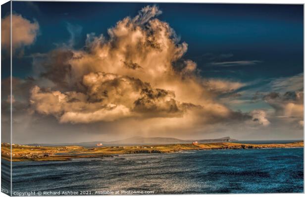 Cloud explosion over Bressay, Shetland Canvas Print by Richard Ashbee