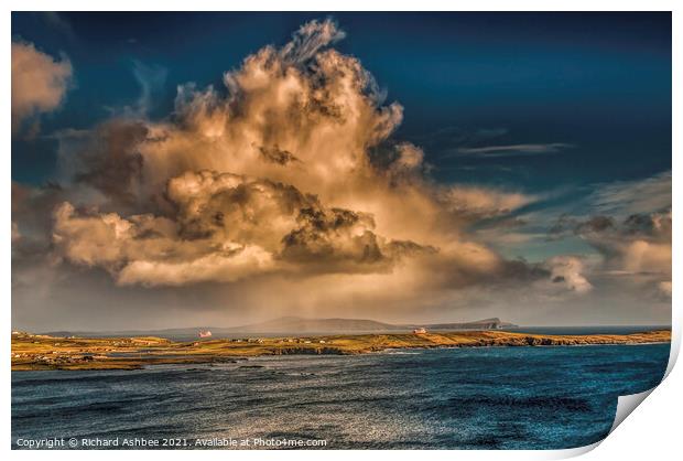 Cloud explosion over Bressay, Shetland Print by Richard Ashbee