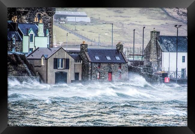 Stormy seas at Scalloway, Shetland Framed Print by Richard Ashbee