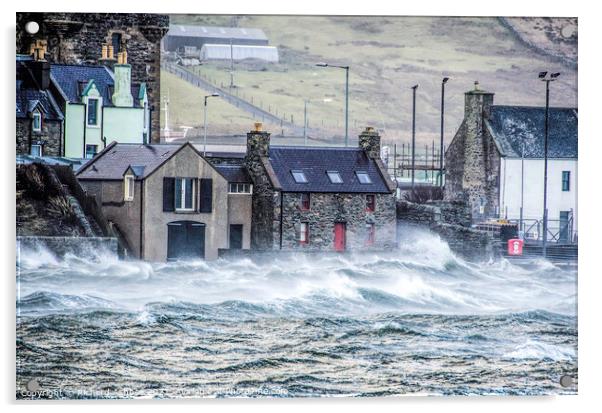 Stormy seas at Scalloway, Shetland Acrylic by Richard Ashbee