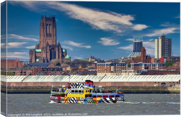 Two Liverpool Cathedrals.  Canvas Print by Phil Longfoot