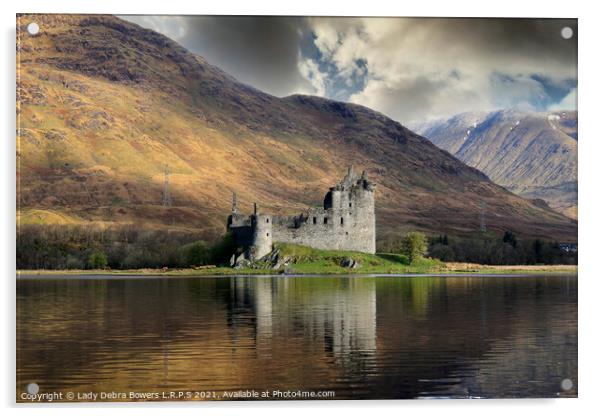 Kilchurn Castle Scotland  Acrylic by Lady Debra Bowers L.R.P.S