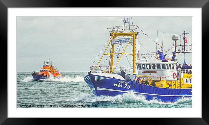 Lifeboat On Guard Duty Framed Mounted Print by Peter F Hunt