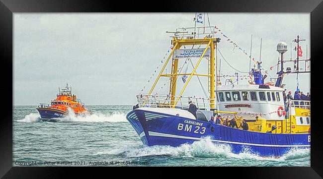 Lifeboat On Guard Duty Framed Print by Peter F Hunt