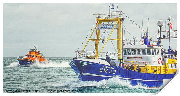 Lifeboat On Guard Duty Print by Peter F Hunt
