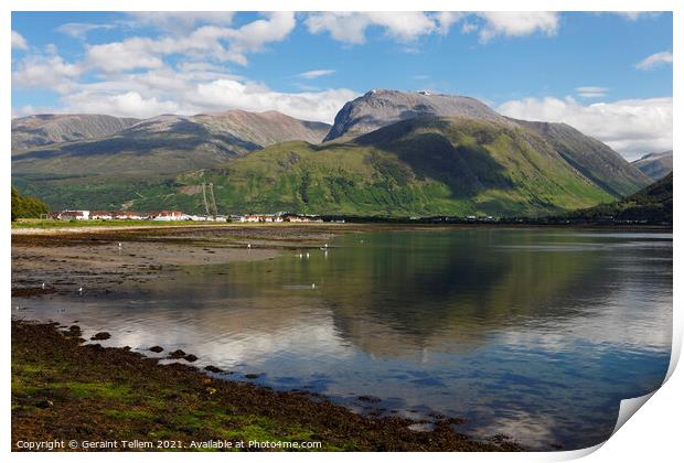 Ben Nevis and Fort William from Corpach, Scotland, UK Print by Geraint Tellem ARPS