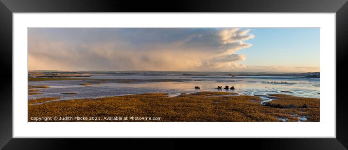 Golden hour view over The Skern. Framed Mounted Print by Judith Flacke