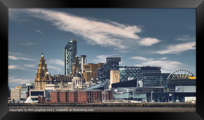 Liverpool Waterfront Cityscape Framed Print by Phil Longfoot