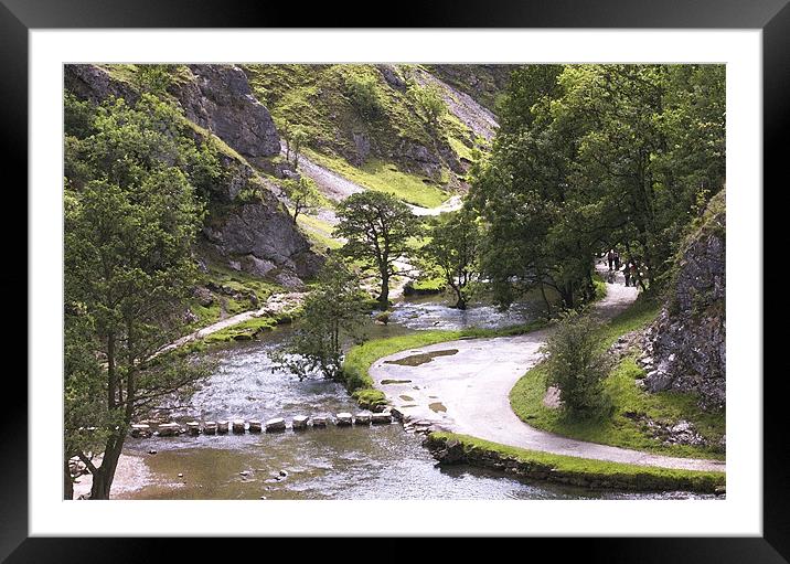 Dovedale Watercolour Framed Mounted Print by Darren Burroughs