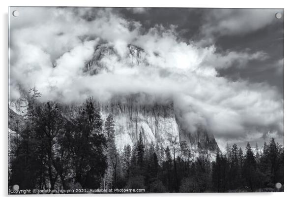 clouds cover el capitan Acrylic by jonathan nguyen