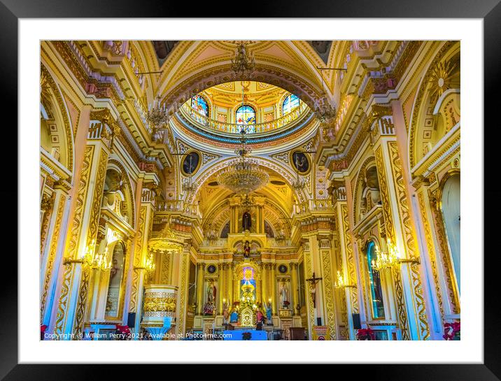Colorful Our Lady of Remedies Church Cholula Mexico Framed Mounted Print by William Perry