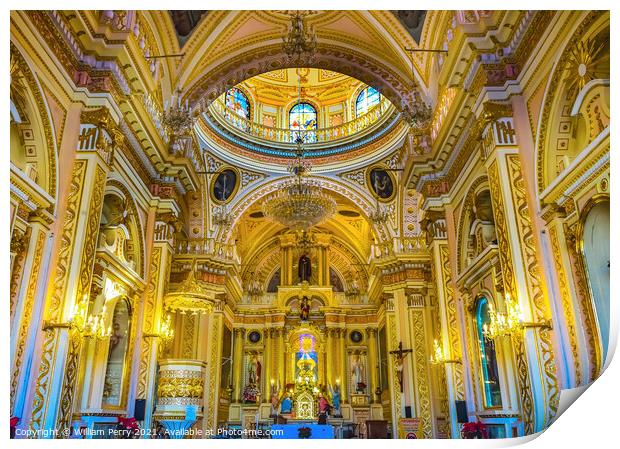 Colorful Our Lady of Remedies Church Cholula Mexico Print by William Perry