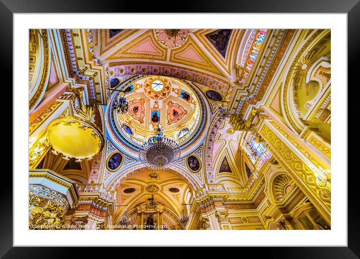 Colorful Our Lady of Remedies Church Cholula Mexico Framed Mounted Print by William Perry