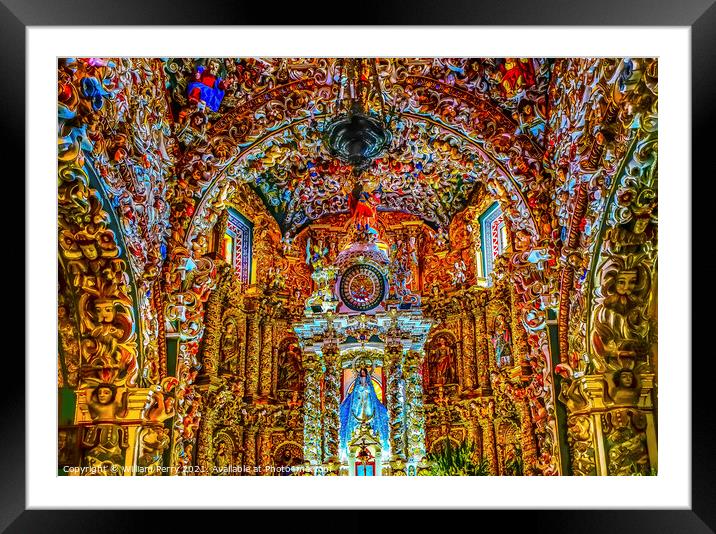 Colorful Church Santa Maria Tonantzinta Cholula Mexico Framed Mounted Print by William Perry
