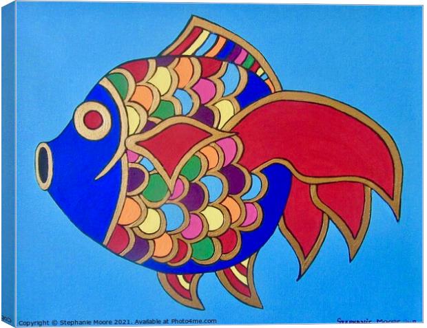 Rainbow Fish Canvas Print by Stephanie Moore