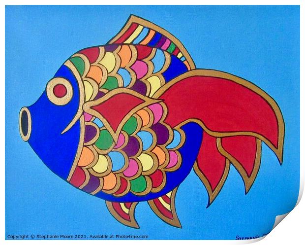 Rainbow Fish Print by Stephanie Moore