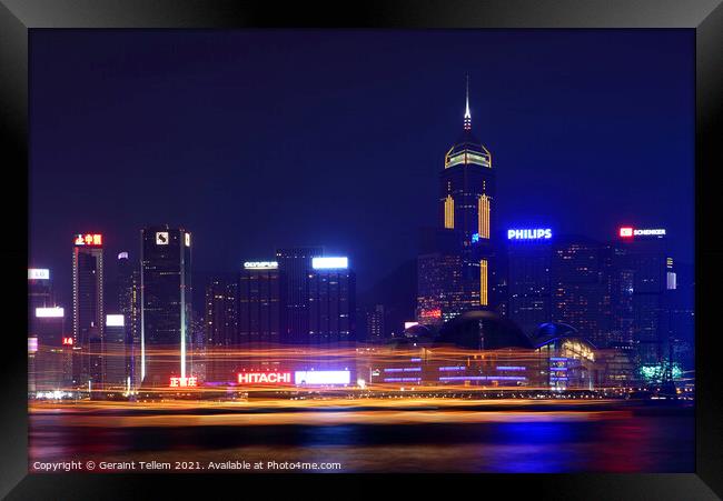 Hong Kong Island, Victoria Harbour waterfront including Hong Kong Convention Centre Framed Print by Geraint Tellem ARPS